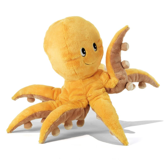 בובת תמנון פרווה צהובה רכה לילדים צעצוע תמנון חמוד